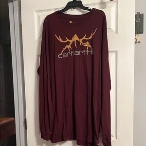 Carhartt Men's Burgundy Long Sleeve Tee